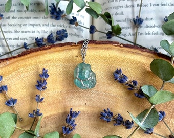 Small Green Fluorite Crystal Necklace