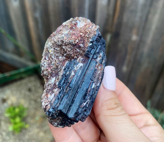 Black tourmaline with mica jewelry on sale