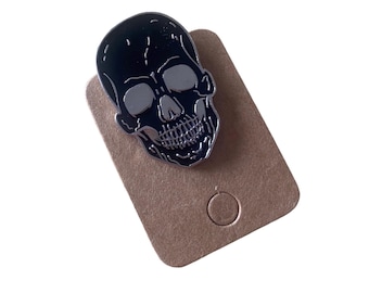 Skull Pin, Skull Enamel Pin, Skull Pin Badge, Gothic Lapel Pin, Halloween Gifts,