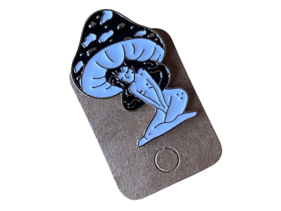 Mushroom Pin, Fungi Pin,Woman Pin,Enamel pin badge, Fungi Enamel Pin, Mushroom Lapel Pin
