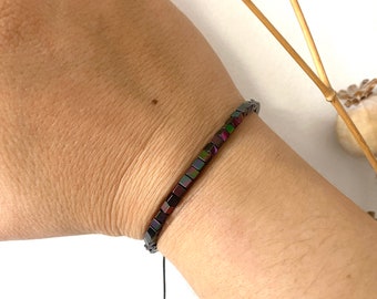 Kubisches Hämatit Armband,Freundschaftsarmband,Unisex Armband,