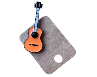 Gitaarpin, pin klassieke gitaar, pin klassieke gitaar, pin badge gitaar, emaille pin gitaar, emaille pin gitaar, revers pin gitaar