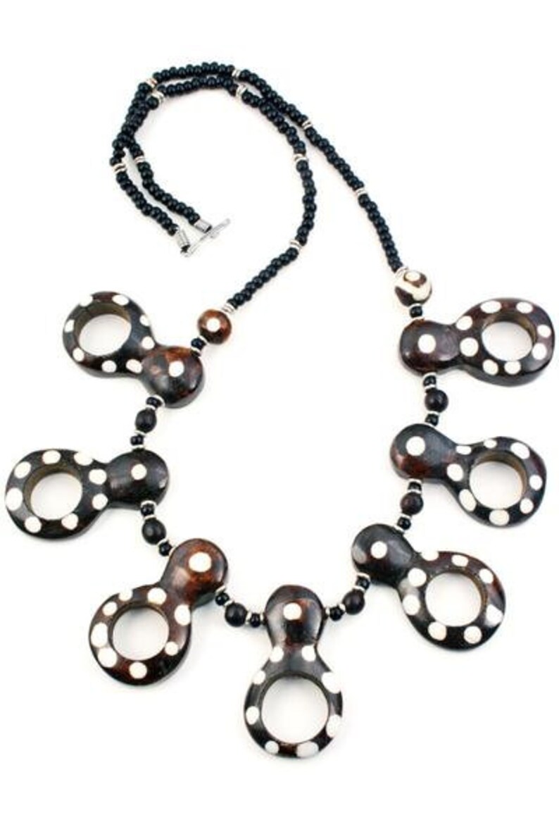 African Handmade Polka Dot Peephole Gourd Necklace