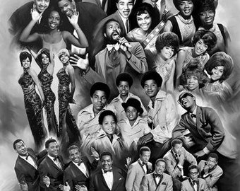 Motown Concert Poster Wall Art '60s Unframed Picture Soul Music Stevie Wonder