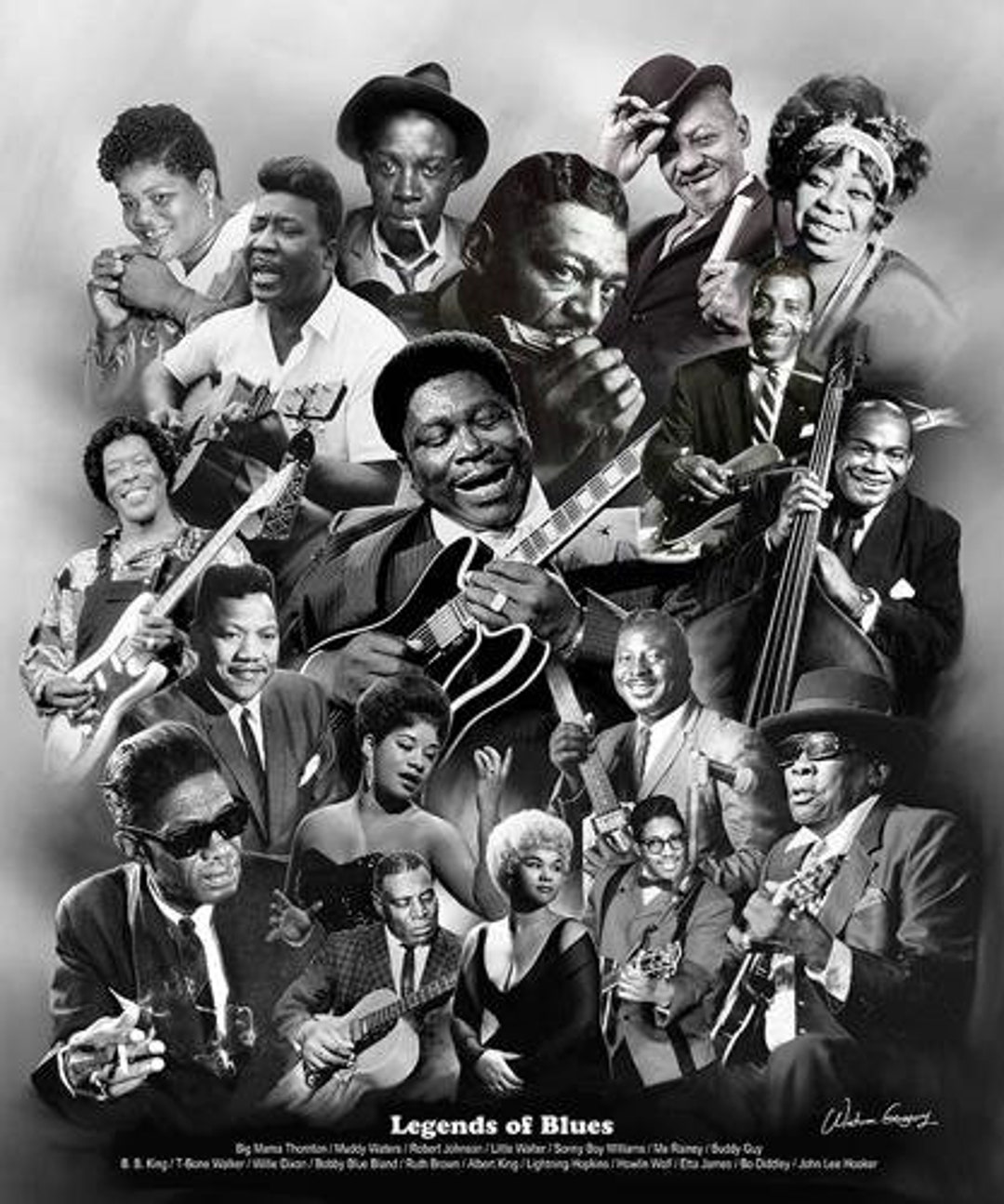 Legends of Blues Wishum Gregory African American Art Etsy