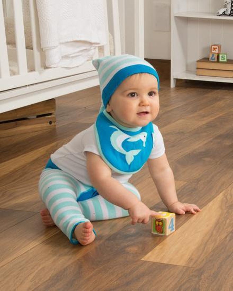 Baby Boy Izzy /& Owie Baby Girl Blue Dolphin Unisex Baby Bib
