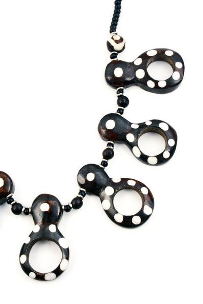 African Handmade Polka Dot Peephole Gourd Necklace