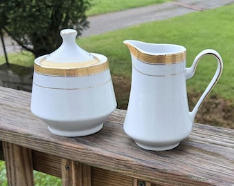 Vintage Creamer & Sugar Bowl Pegasus