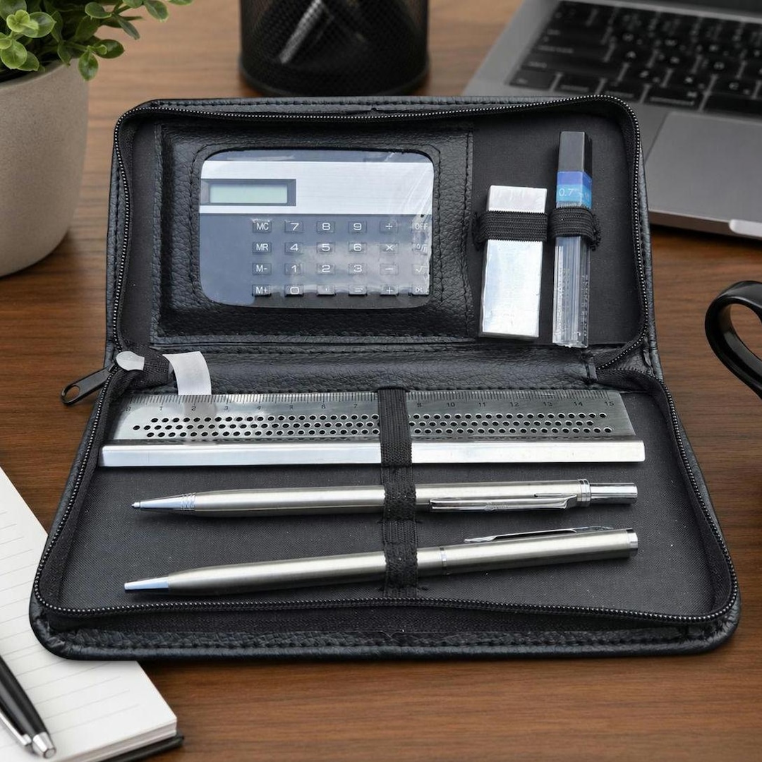 Vintage Cyprea Office Set Travel Desk Set Pen Pencil Ruler
