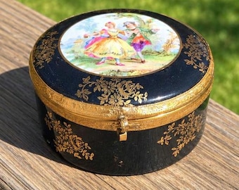 Vintage Powder Box with Mirror