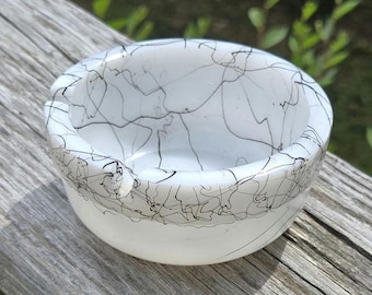 Vintage Ashtray Hazel Atlas Milk Glass Spaghetti String