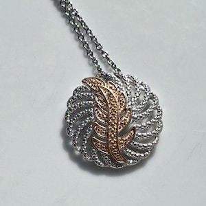 Vintage Champagne Diamond Accent Pendant Necklace