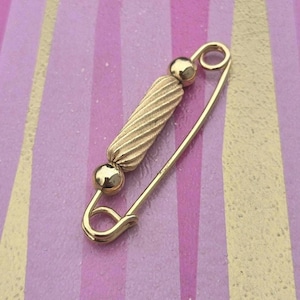 Vintage Gold Safety Pin Brooch