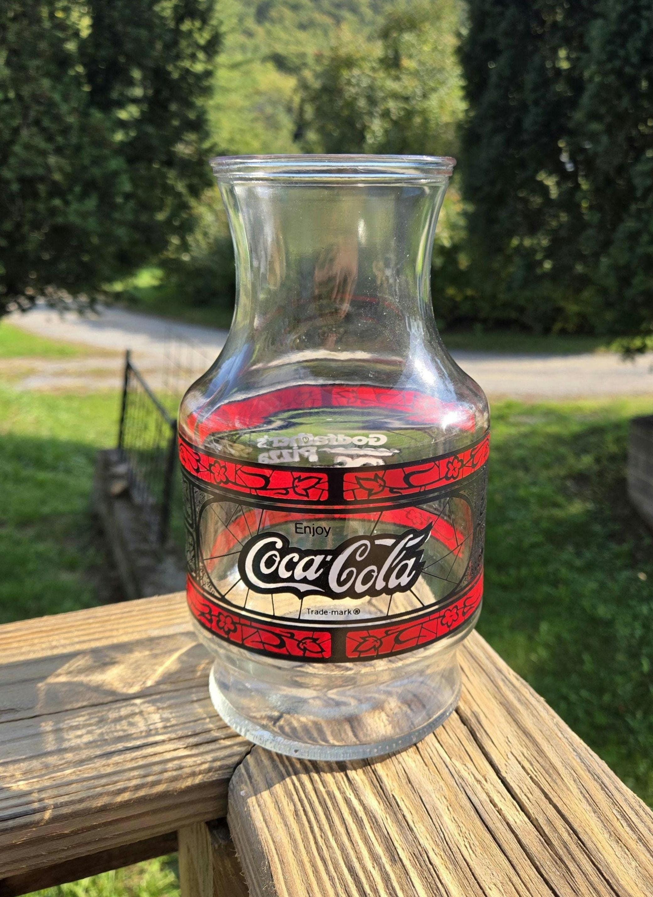 Vintage Coca-cola Godfather's Pizza Glass Pitcher - Etsy
