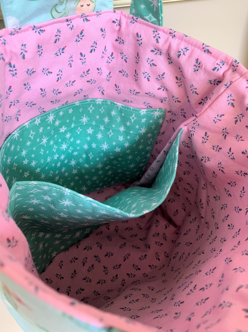 Mint Green and Pink Mermaid Insulated Lunch Bag
