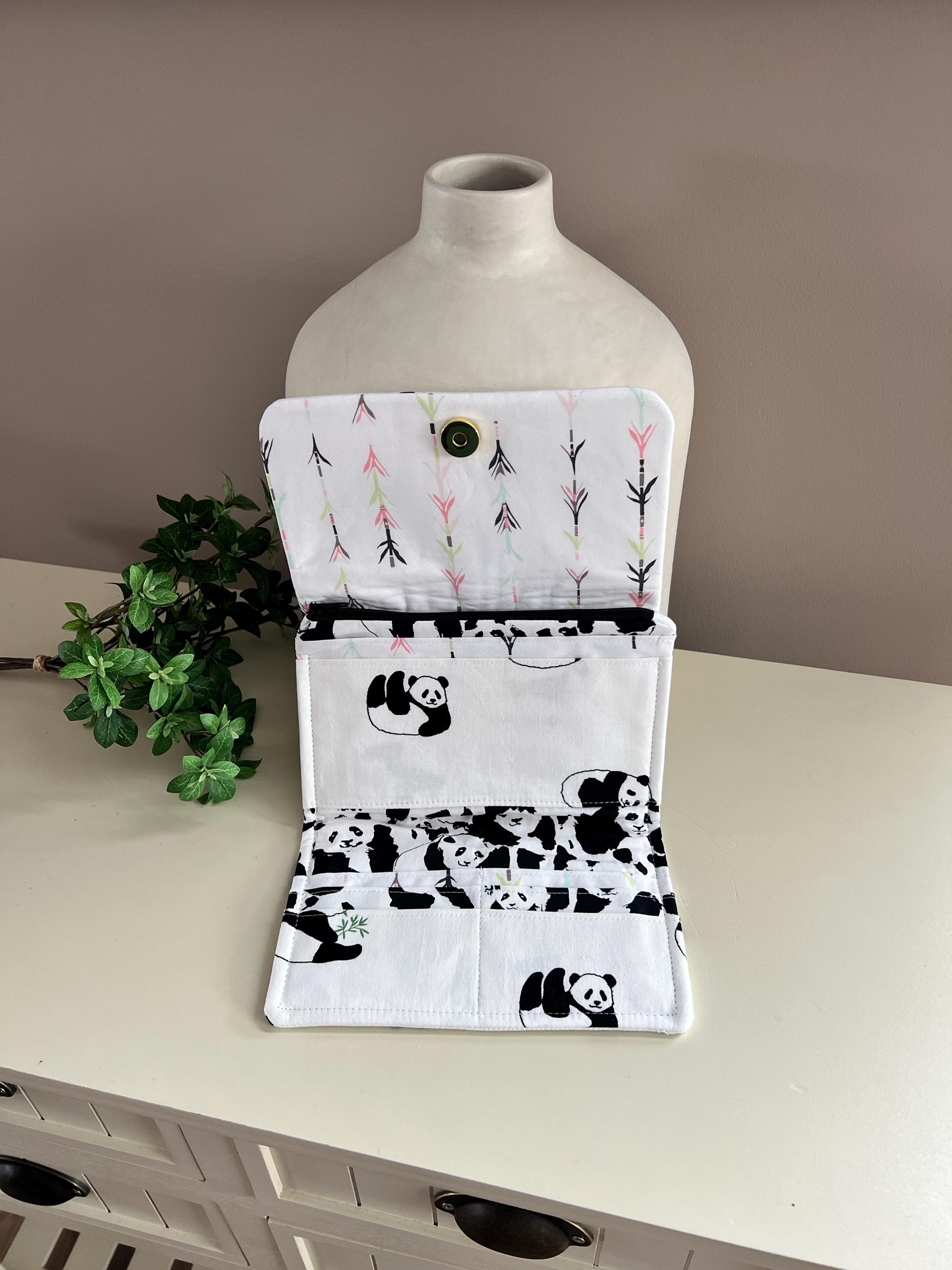 Beautiful, Handmade, Panda Bear Black and White Trifold Fabric Wallet ...