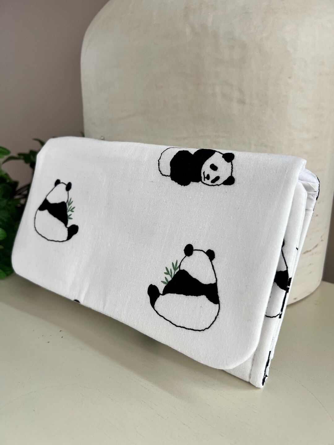 Beautiful, Handmade, Panda Bear Black and White Trifold Fabric Wallet ...