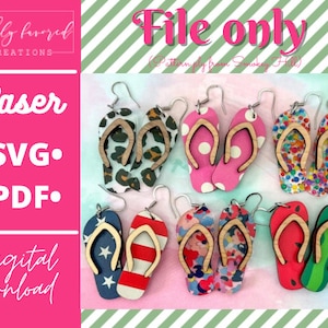 flip flop earring svg