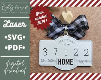 Zip Code Ornament Cut File - Christmas Ornament SVG - Laser ready Cut file - Laser Ornament SVG - Zip Code Ornament SVG