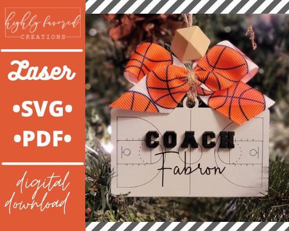 Basketball Coach Ornament SVG File