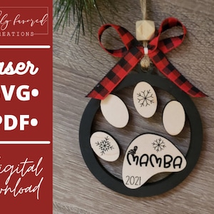 Floating Paw Ornament SVG