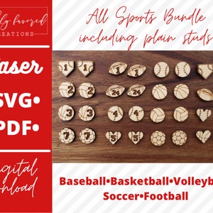 Sports Stud Earring SVG Bundle