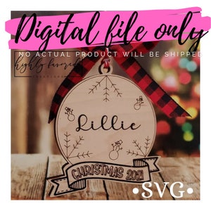 Snow Globe Christmas Ornament SVG - Laser Ready Cut File
