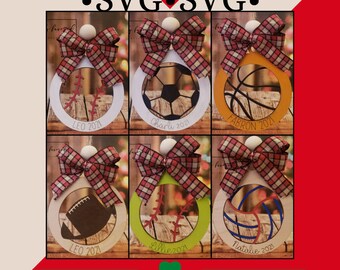 Sports Christmas Ornament SVG - Laser Ready Cut File - Christmas SVG