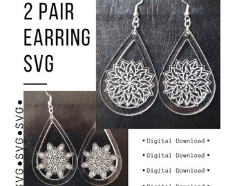 Tear Drop Earring SVG