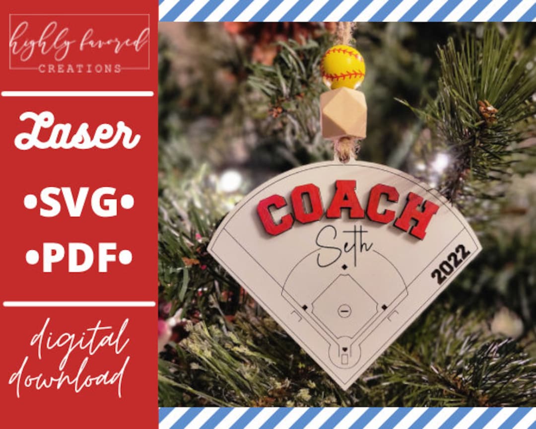 Baseball Coach Ornament Etsy