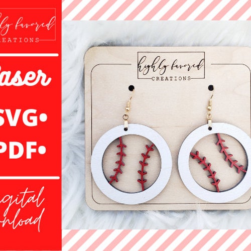 Baseball Earrings SVG Cut Files Sport Earrings Commercial Etsy