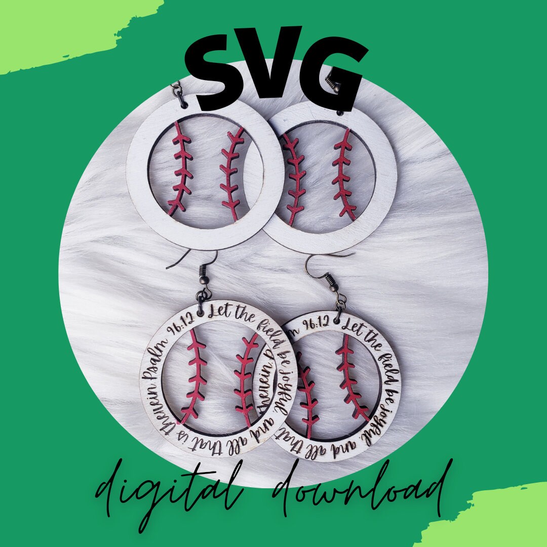 Baseball earring SVG Etsy