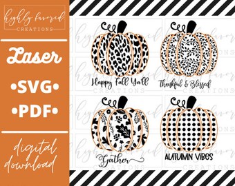 Pumpkin Keychain SVG Bundle - Laser Ready Cut File