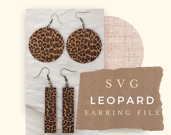 Leopard Earring laser SVG