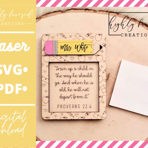 Teacher Post it Holder SVG