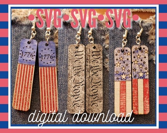 We the People Earring SVG bundle - 4th of July Earring SVG - Laser Ready Cut File