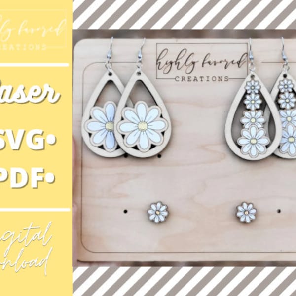 Daisy Earring SVG Bundle