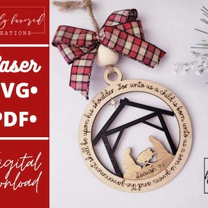 Nativity Ornament SVG - Laser Ready Cut File