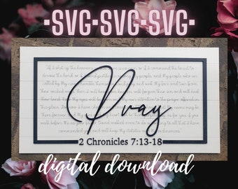 Pray Sign SVG - Laser Ready Cut File - Scripture Sign SVG - Glowforge Cut File