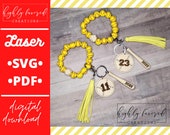 Softball or Baseball Keychain SVG - Laser Ready Cut File - Sports Wristlet SVG