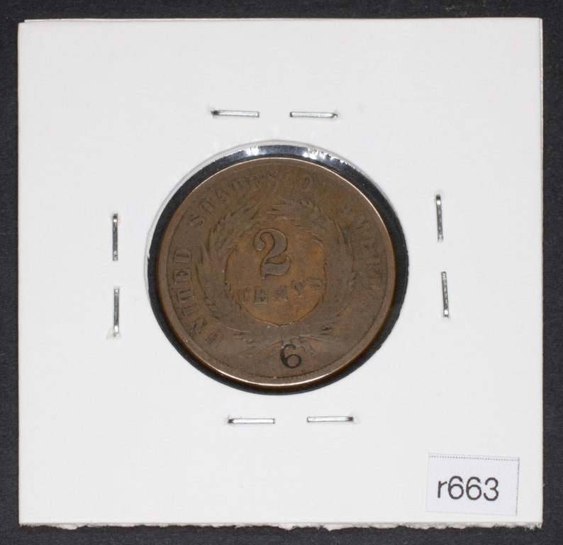 1864 Two Cents 2c Counterstamped 6-6 6 image 2