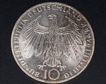 1972 F Germany 10 Mark Silver Coin KM#132 - Higher Grade Nice Luster
