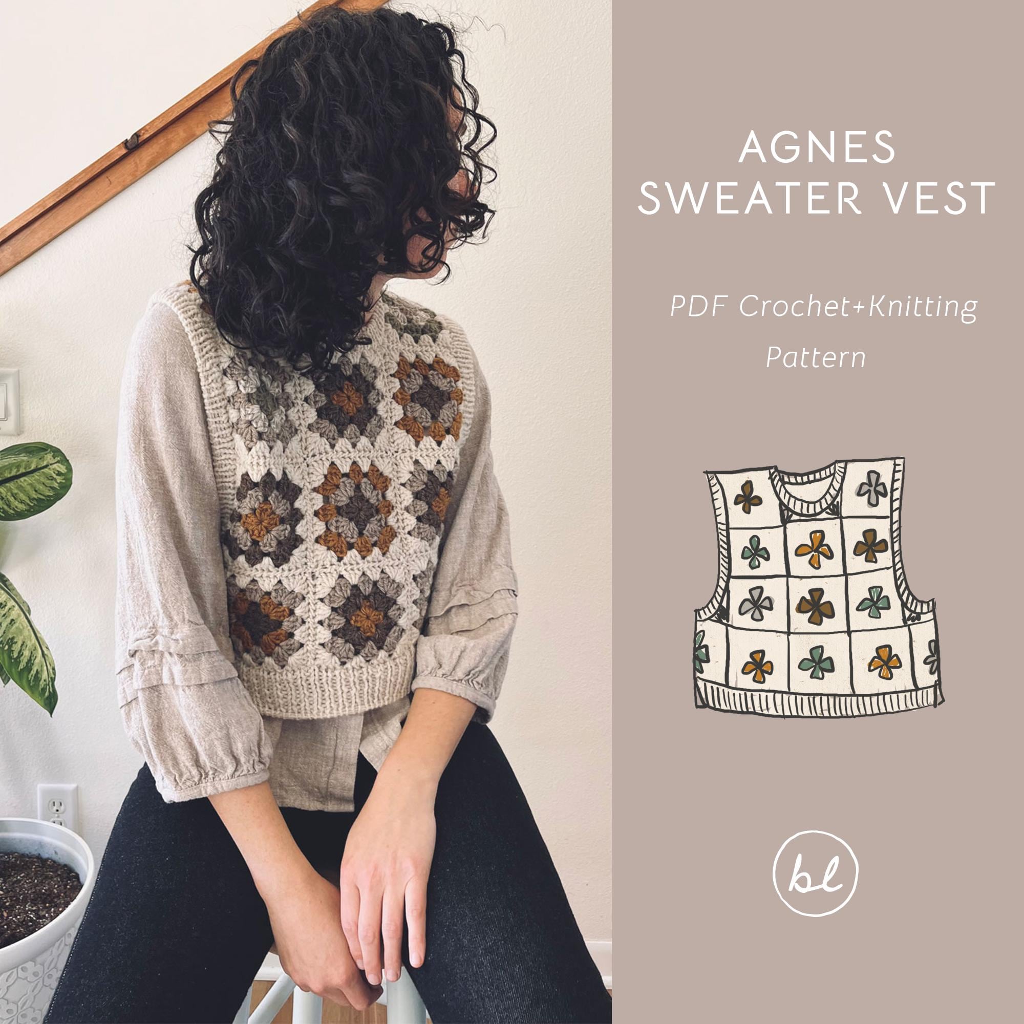 Granny square crochet sweater México