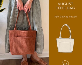 August Tote | Sewing Pattern, PDF Sewing Pattern, Tote Bag, Bag Sewing Pattern, Tote Bag Pattern, Everyday Tote Pattern, Small Tote Bag