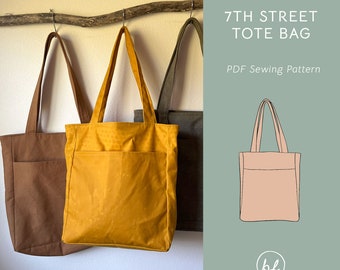 7th Street Tote | Sewing Pattern, PDF Sewing Pattern, Tote Bag, Bag Sewing Pattern, Tote Bag Pattern, Everyday Tote Pattern, Market Tote Bag