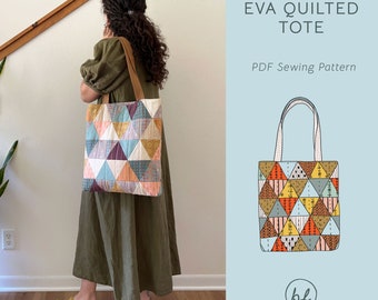 Cabas matelassé Eva | Patron de couture, Patron de couture PDF, Sac cabas en patchwork, Patron de couture de sac, Patron de sac cabas, Patron de tous les jours