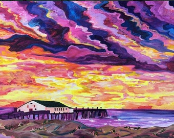 Kitty Hawk Pier: ORIGINAL Painting