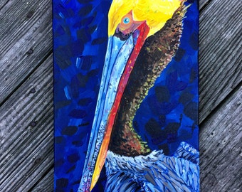Brown Pelican "Percy" - Original Acrylic on Canvas