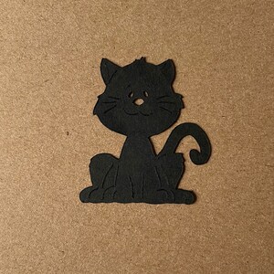 10 Black Cat Die Cuts - choose your size - one layer- cut line details - Paper Crafts - Set 3002