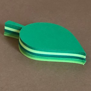 100 - 2” x 4”  Leaf Die Cuts - Shades of Green - Summer - Tree - Fall - Back to School - Paper Crafts - Bulletin Board - Decor - Classroom